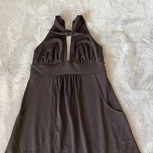 Susana Monaco Halter Top Dress Chocolate Brown- Size S
